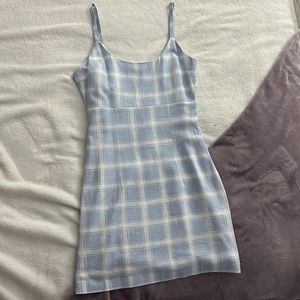 Blue and white Checkered pattern dress